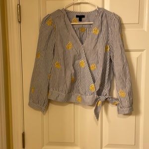 Cute j crew pineapple wrap shirt